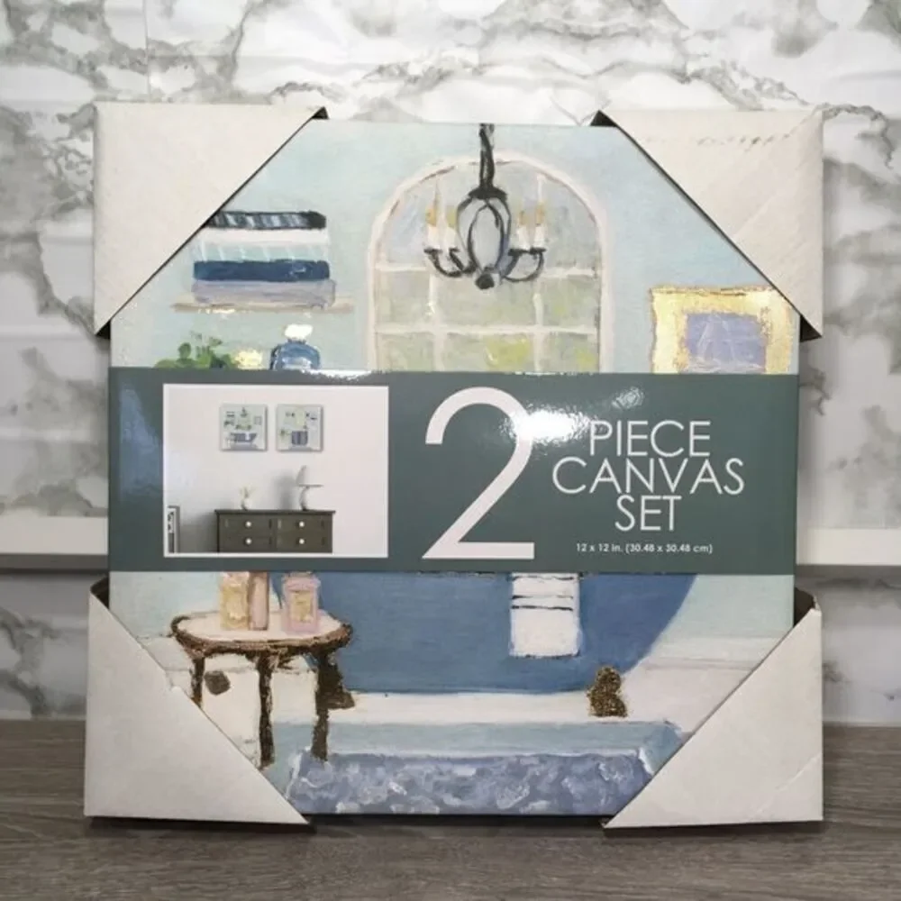 Two piece bathroom canvas set‎ NWT